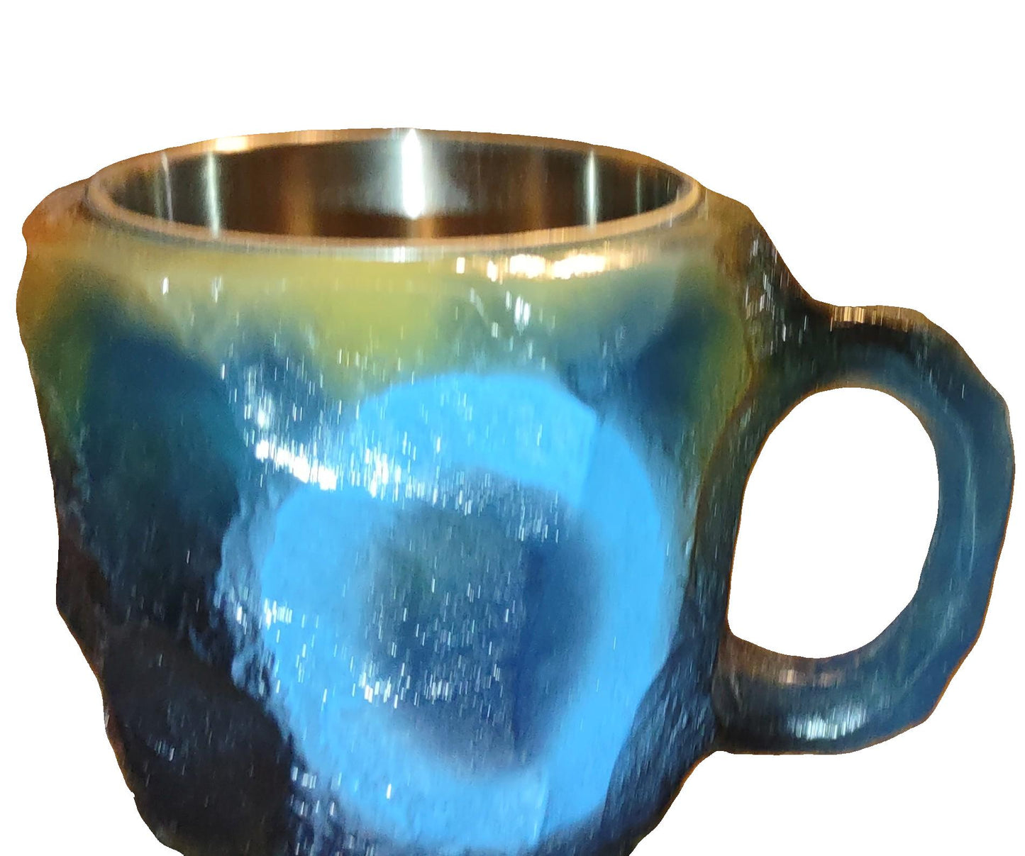 Mineral Natural Crystal Mugs with stainless steel liner.