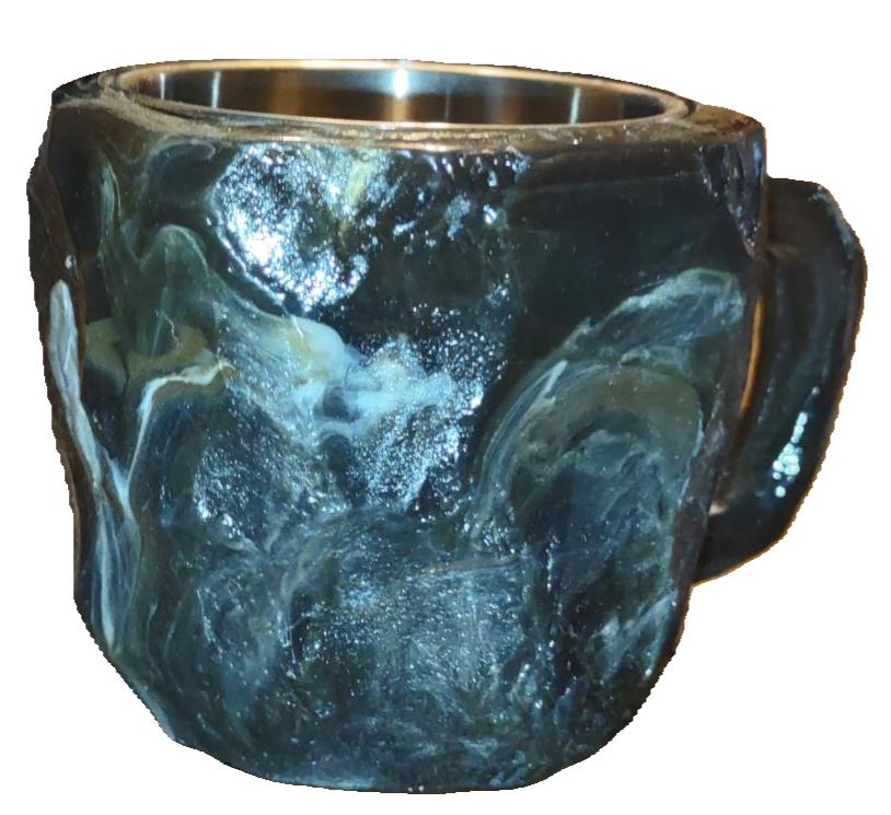 Mineral Natural Crystal Mugs with stainless steel liner.