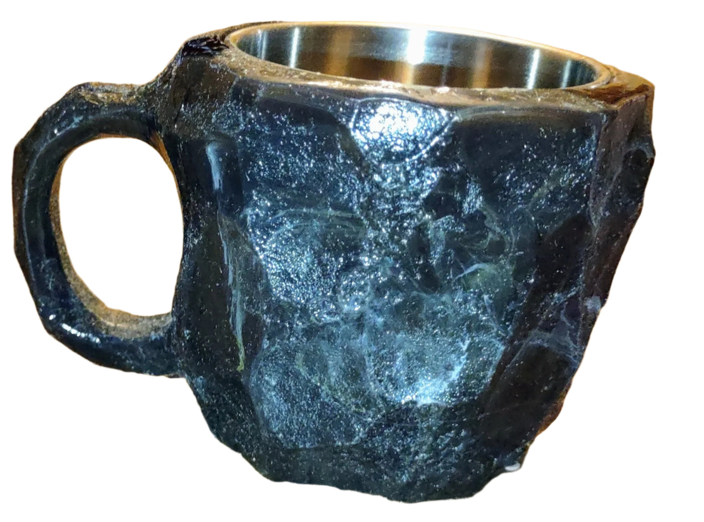 Mineral Natural Crystal Mugs with stainless steel liner.