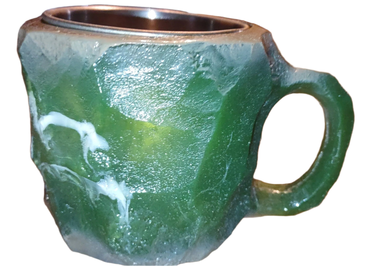 Mineral Natural Crystal Mugs with stainless steel liner.