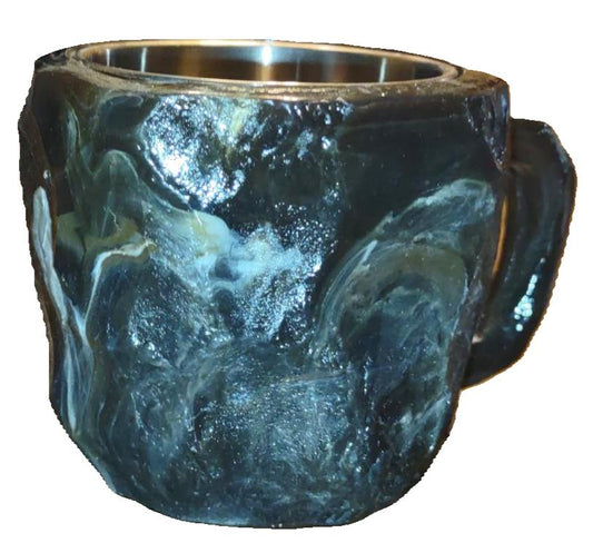 Mineral Natural Crystal Mugs with stainless steel liner.