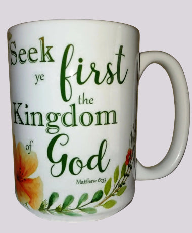 Seek The Kingdom Scriptural Mugs